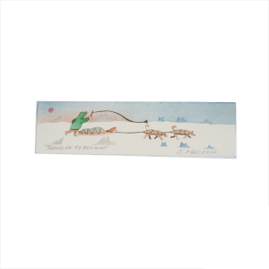 Traveling by Dog Team - bookmark by S. Malgokak